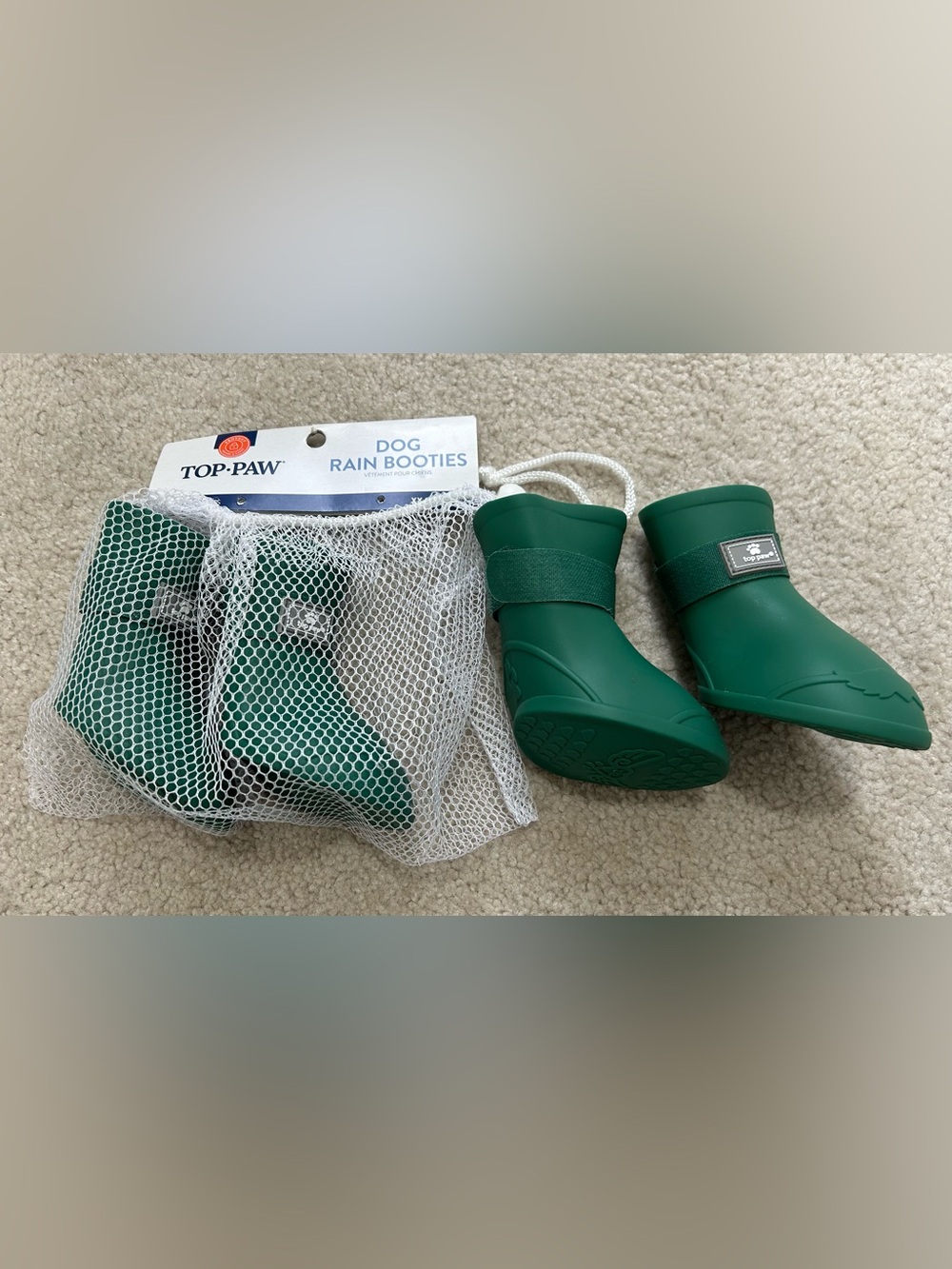 Top Paw Dog Green Rain Boots